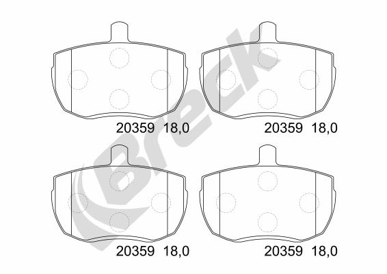 Комплект тормозных колодок дисковый тормоз BRECK 20359 00 701 00