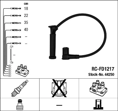 Комплект проводов зажигания NGK 44250