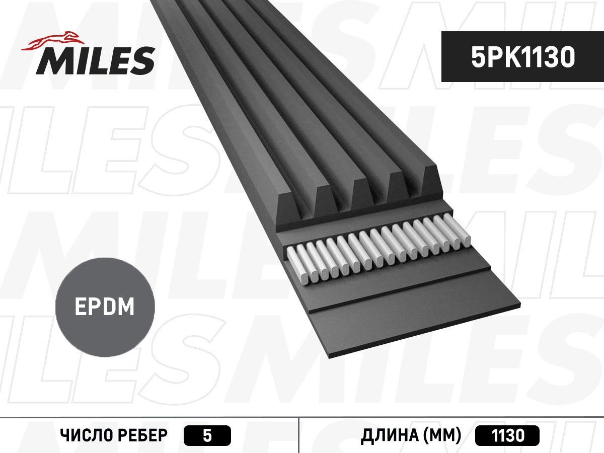 Поликлиновой ремень MILES 5PK1130