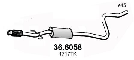 Средний глушитель выхлопных газов ASSO 36.6058