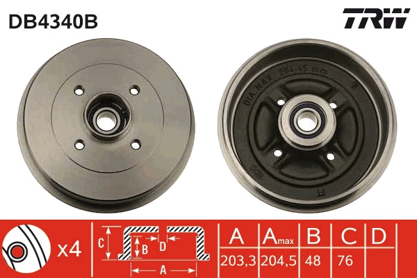 Тормозной барабан TRW DB4340B