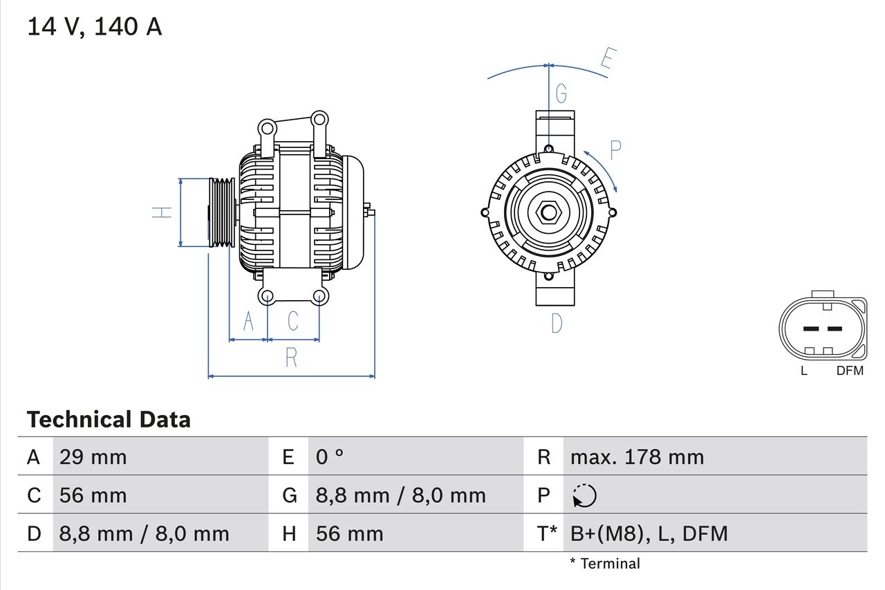 Генератор BOSCH 0 986 046 180