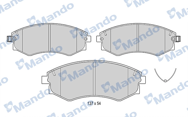 Комплект тормозных колодок дисковый тормоз MANDO MBF015550