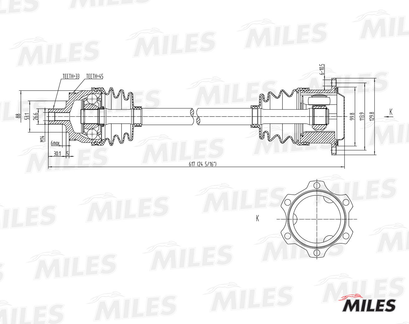 Приводной вал MILES GC02012