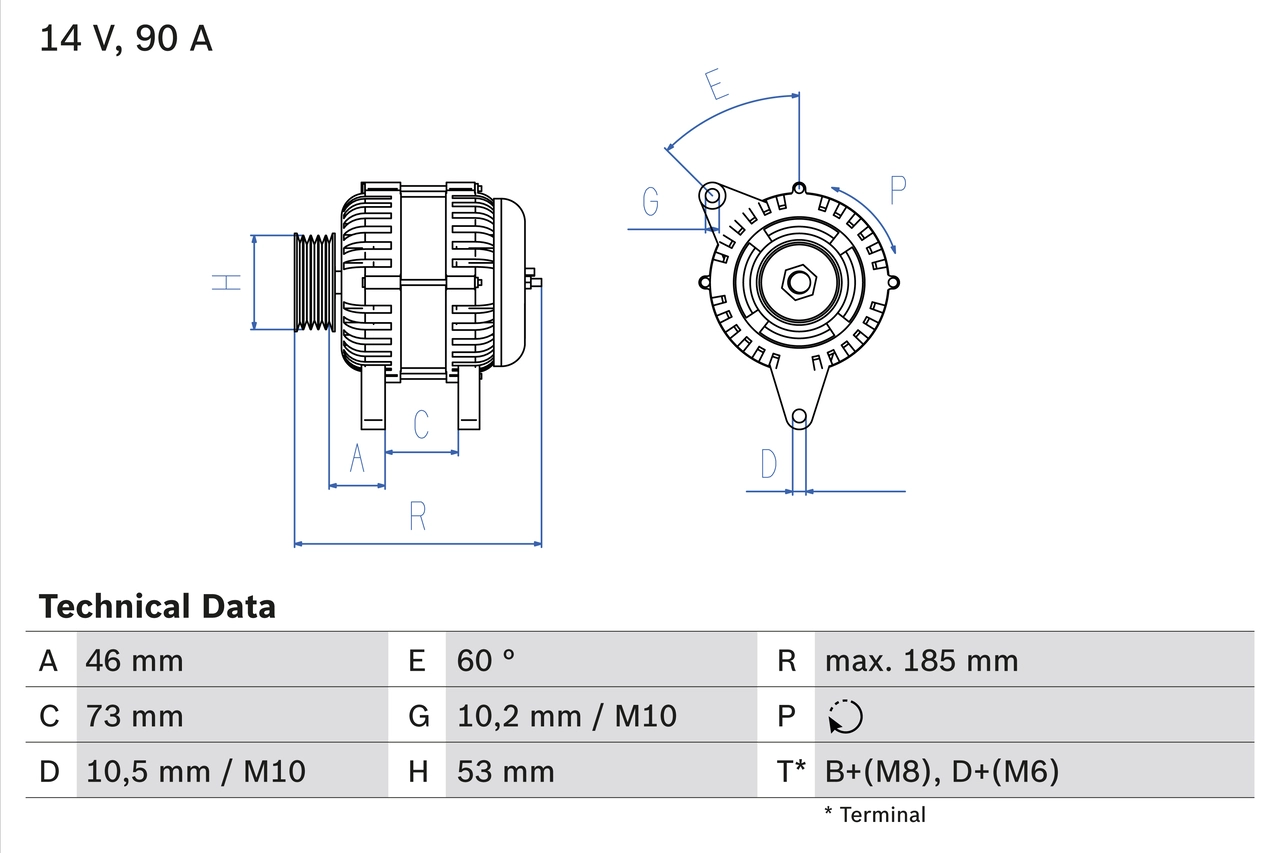 Генератор BOSCH 0 986 040 380