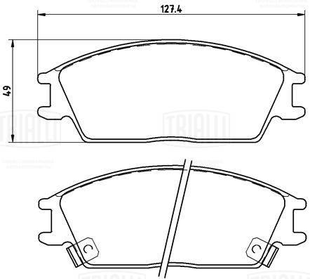 Комплект тормозных колодок дисковый тормоз TRIALLI PF 084101CR