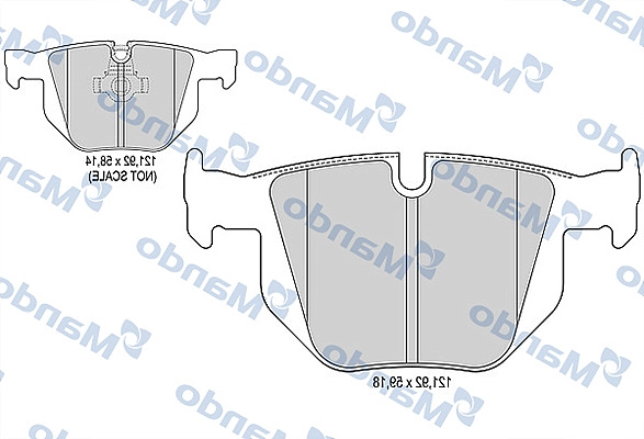 Комплект тормозных колодок дисковый тормоз MANDO MBF015416