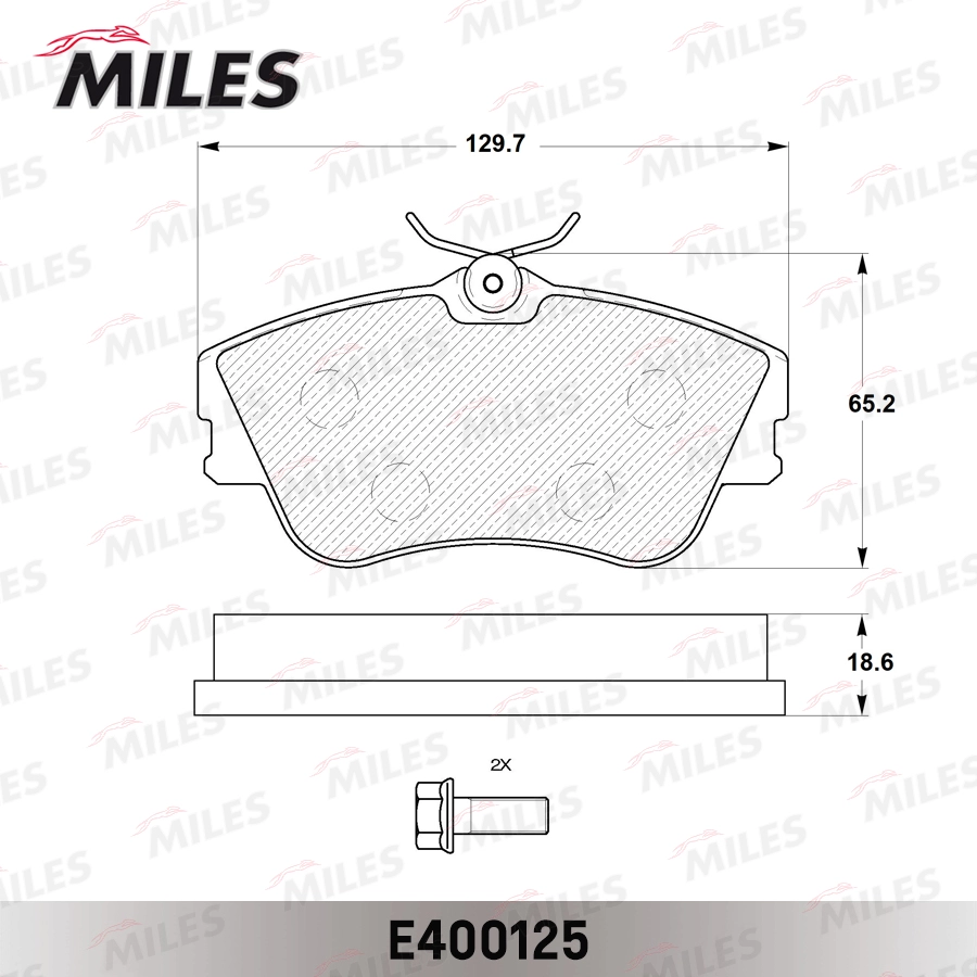 Комплект тормозных колодок дисковый тормоз MILES E400125