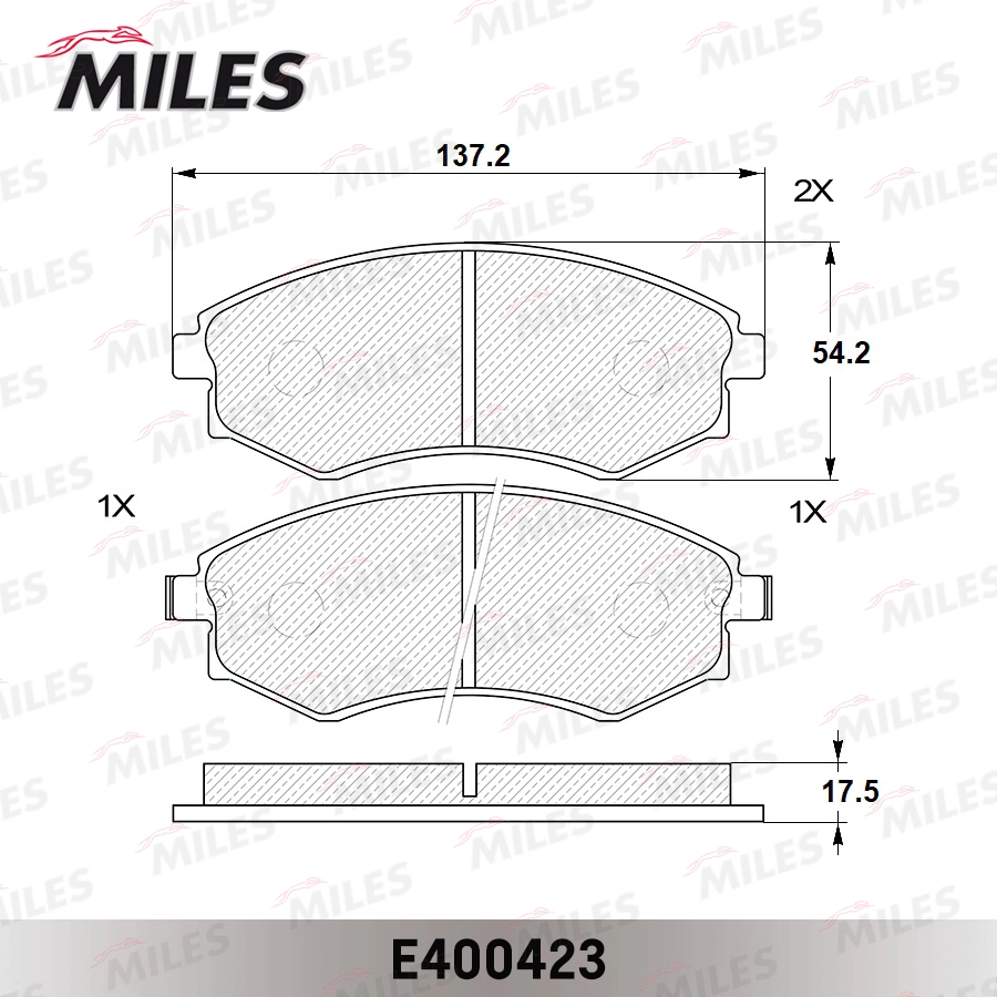 Комплект тормозных колодок дисковый тормоз MILES E400423
