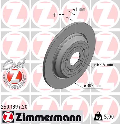 Тормозной диск ZIMMERMANN 250.1397.20