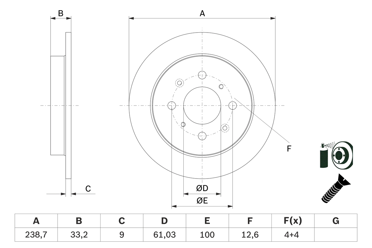 Тормозной диск BOSCH 0 986 479 F34
