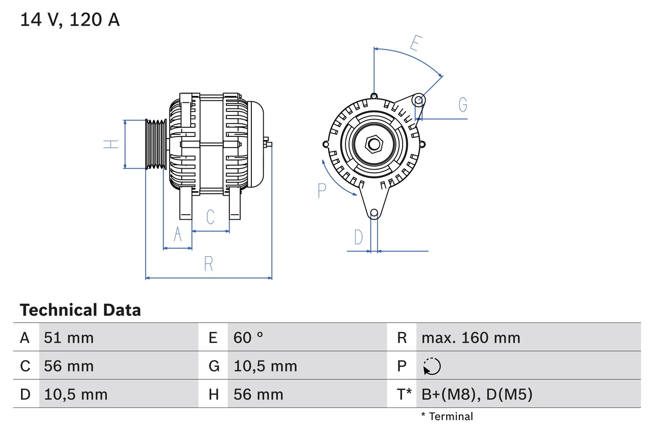Генератор BOSCH 0 986 039 250