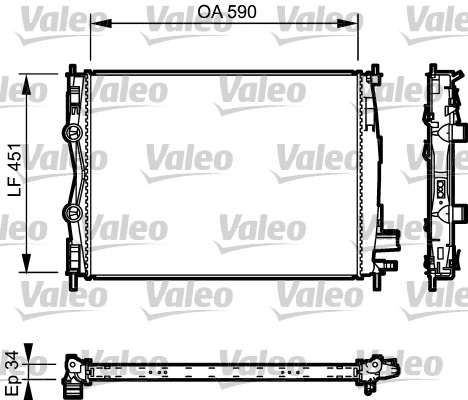 Радиатор охлаждение двигателя VALEO 735114
