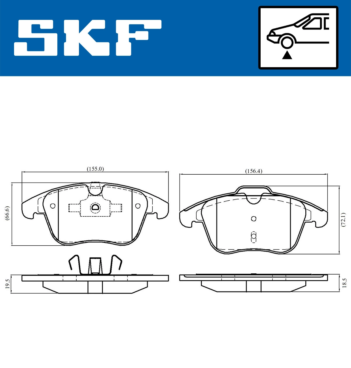 Комплект тормозных колодок дисковый тормоз SKF VKBP 80049