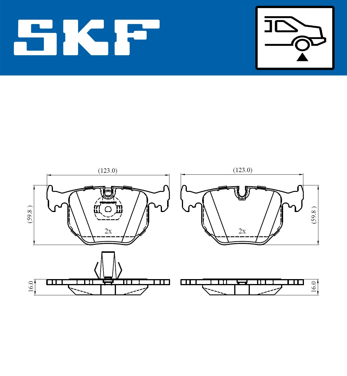Комплект тормозных колодок дисковый тормоз SKF VKBP 90625