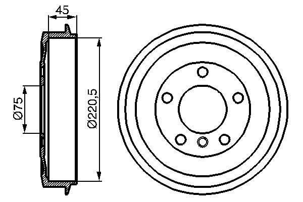 Тормозной барабан BOSCH 0 986 477 043
