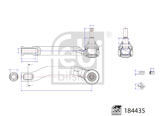 Наконечник поперечной рулевой тяги FEBI BILSTEIN 184435
