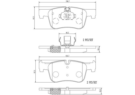 Комплект тормозных колодок дисковый тормоз BREMBO P06070N