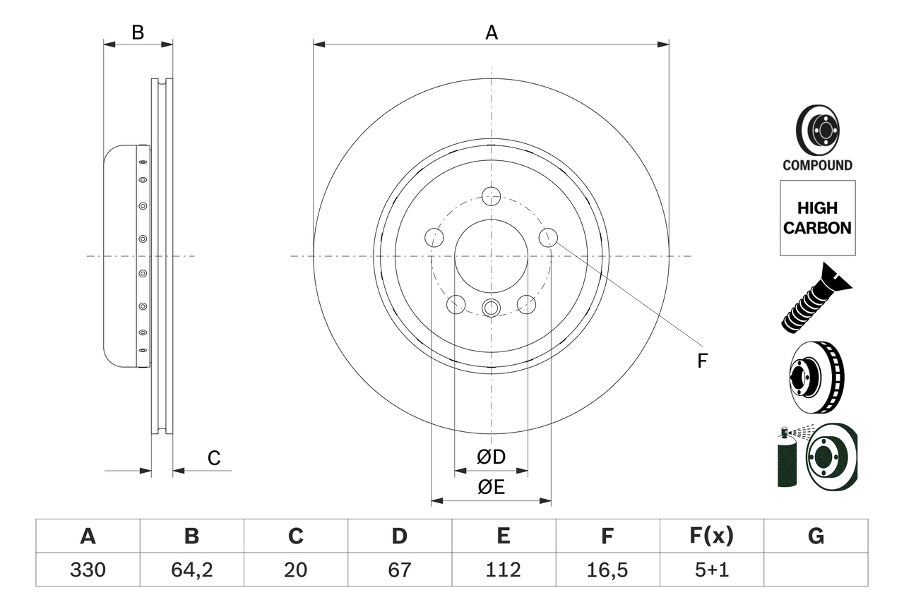 Тормозной диск BOSCH 0 986 479 G15