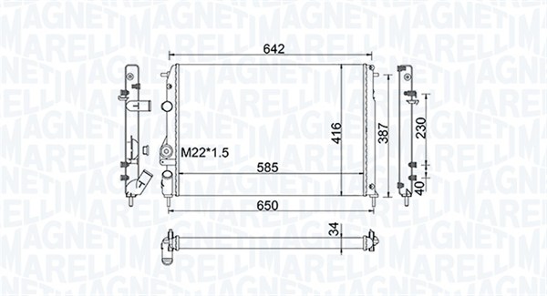 Радиатор охлаждение двигателя MAGNETI MARELLI 350213159100