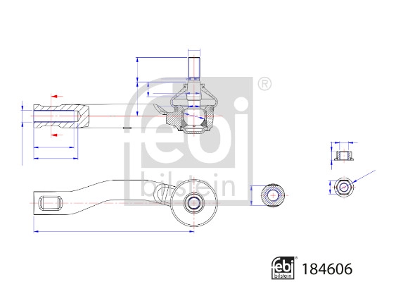Наконечник поперечной рулевой тяги FEBI BILSTEIN 184606