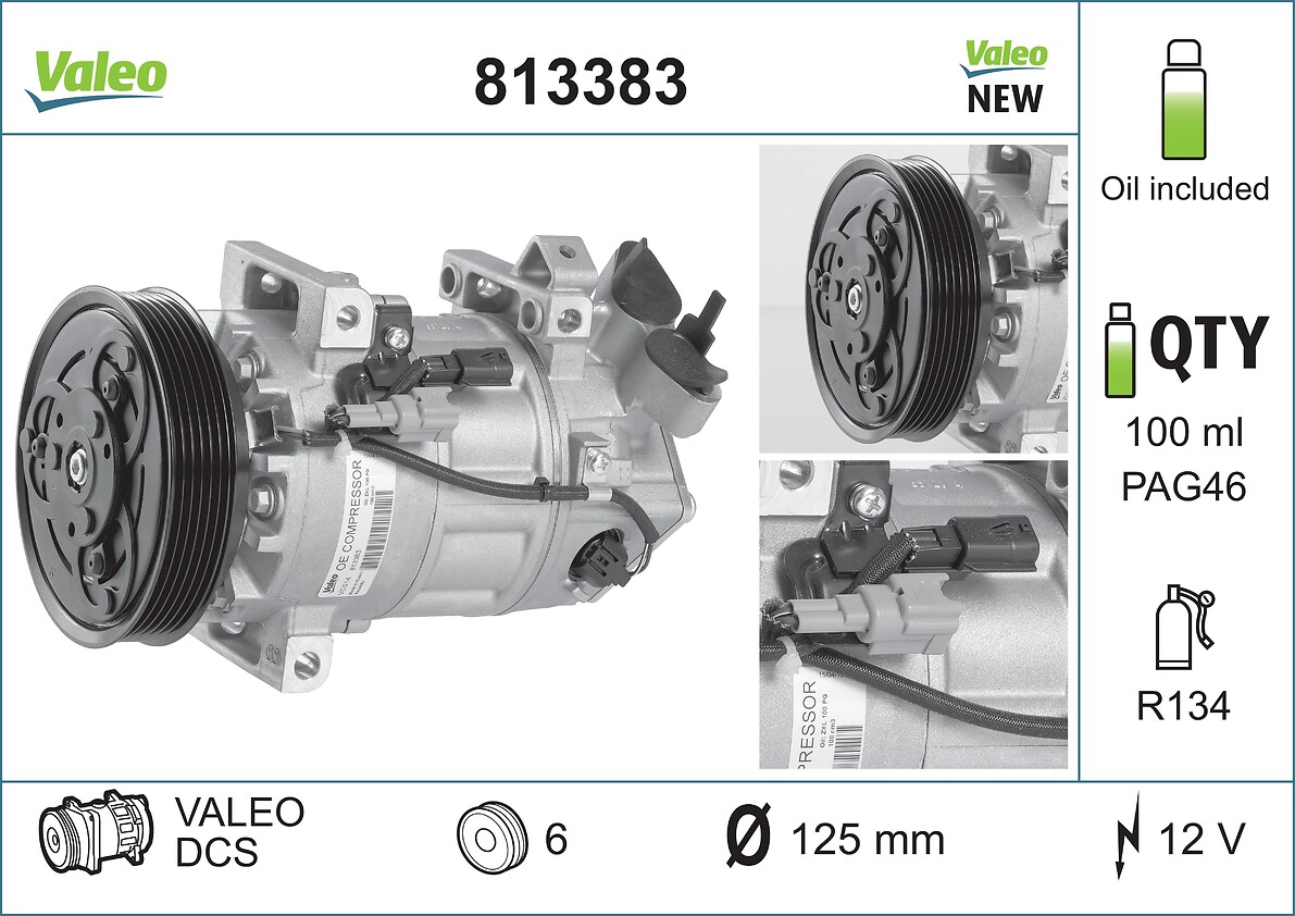 Компрессор кондиционер VALEO 813383