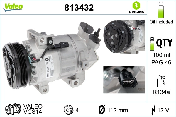 Компрессор кондиционер VALEO 813432
