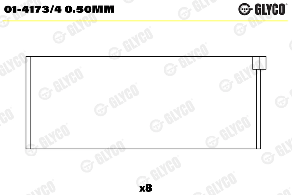 Шатунный подшипник GLYCO 01-4173/4 0.50mm