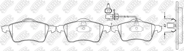 Комплект тормозных колодок дисковый тормоз NIBK PN0108W