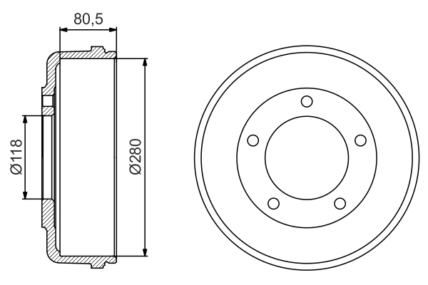 Тормозной барабан BOSCH 0 986 477 203