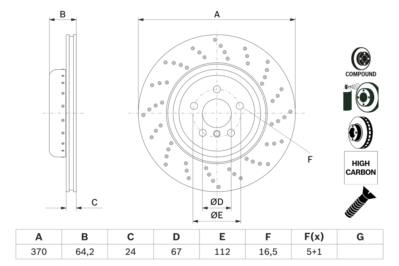 Тормозной диск BOSCH 0 986 479 G13