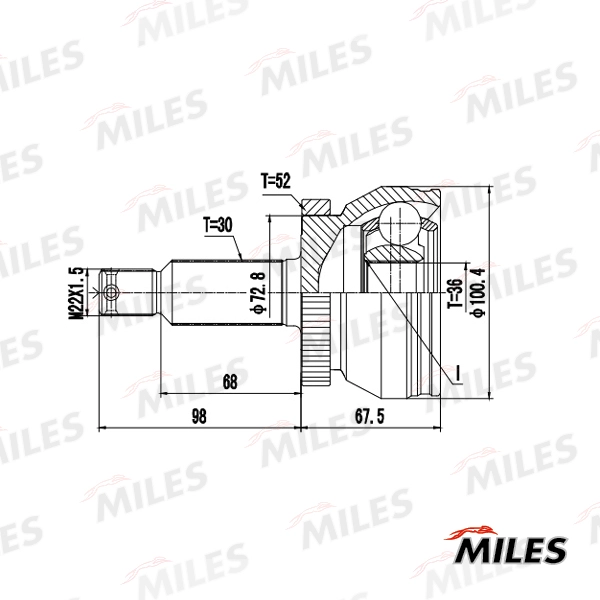 Шарнирный комплект приводной вал MILES GA20727