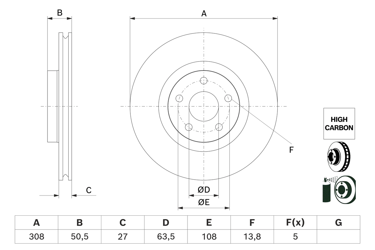 Тормозной диск BOSCH 0 986 479 H51