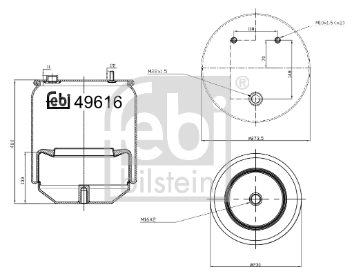 Кожух пневматической рессоры FEBI BILSTEIN 49616