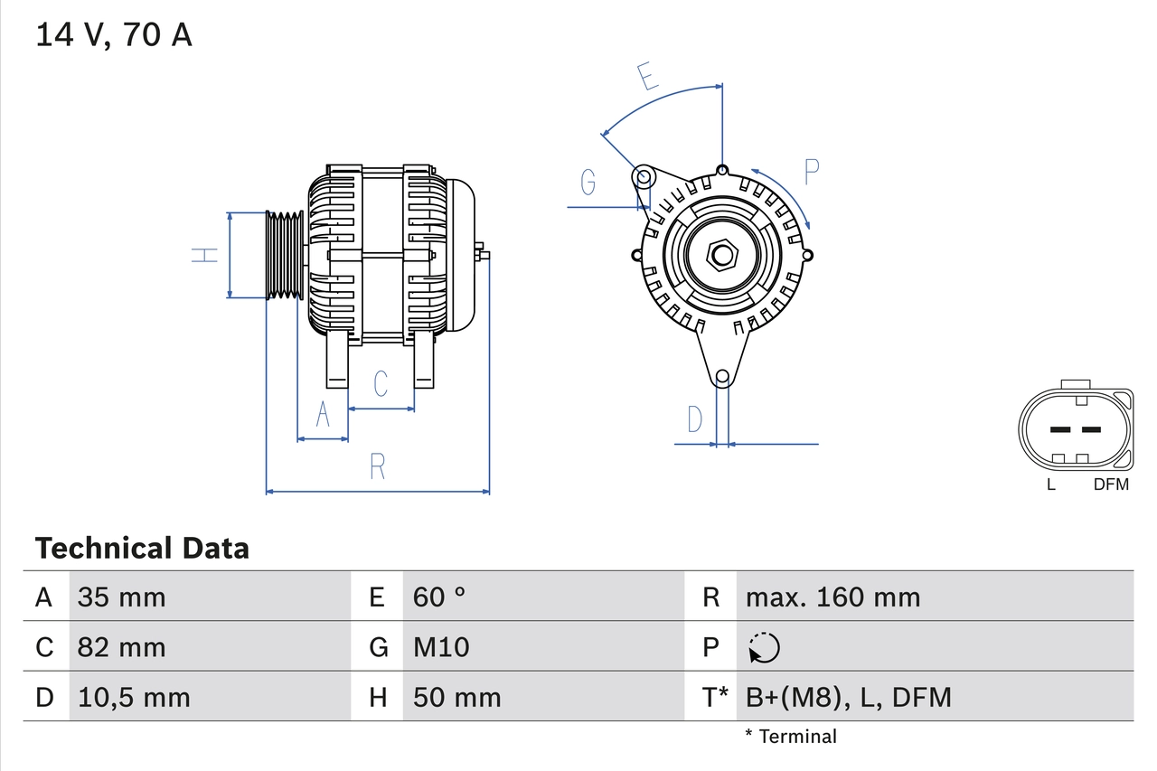 Генератор BOSCH 0 986 042 640
