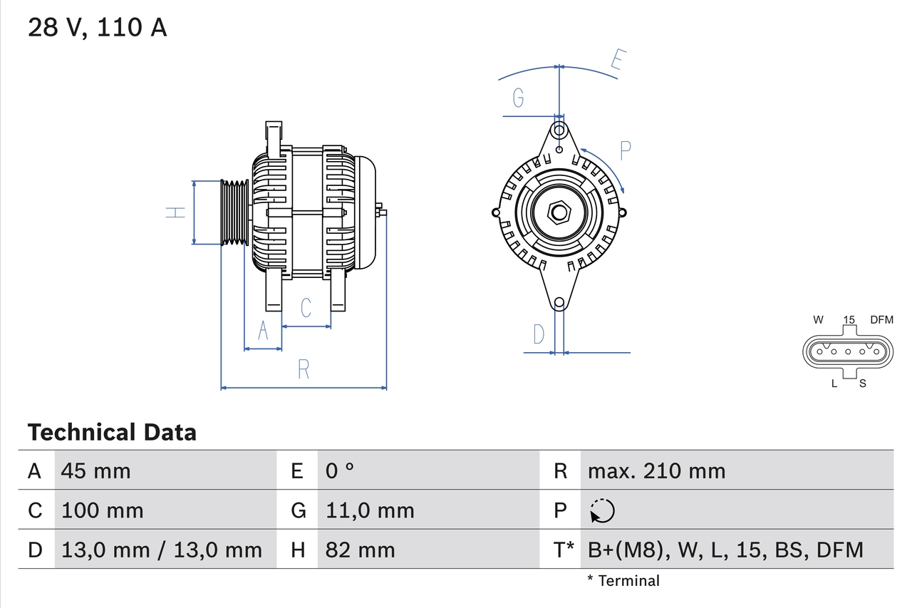 Генератор BOSCH 0 986 081 870