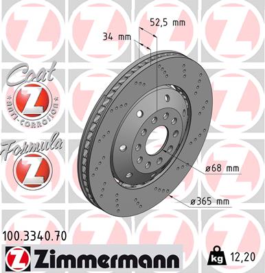 Тормозной диск ZIMMERMANN 100.3340.70