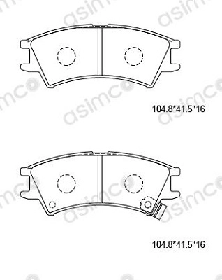 Комплект тормозных колодок дисковый тормоз ASIMCO KD9748