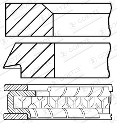 Комплект поршневых колец GOETZE ENGINE 08-440200-00