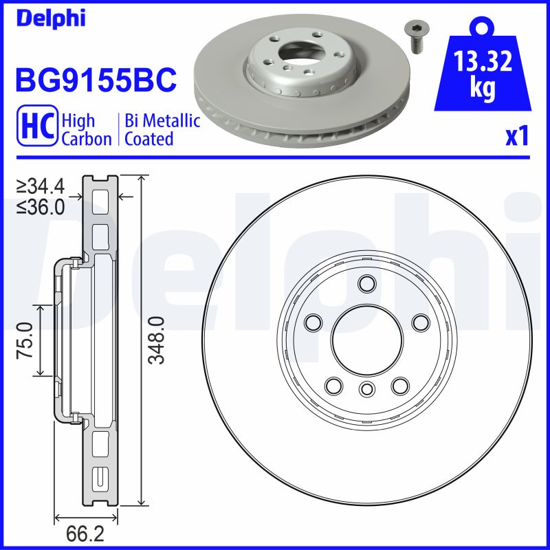 Тормозной диск DELPHI BG9155BC