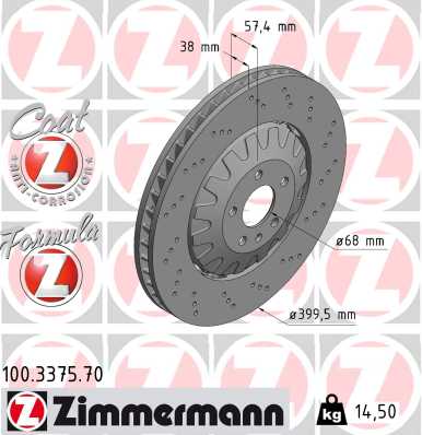 Тормозной диск ZIMMERMANN 100.3375.70