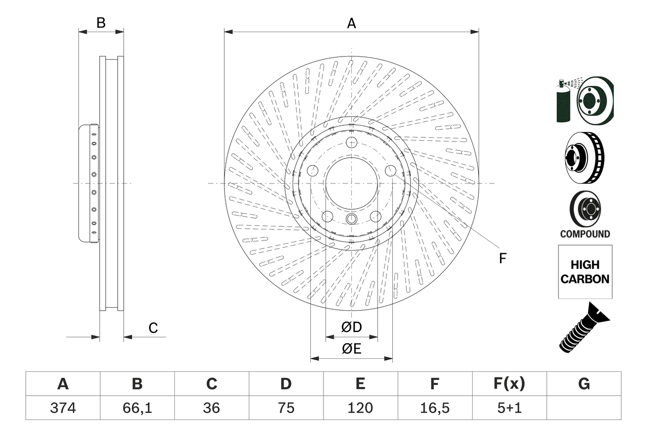 Тормозной диск BOSCH 0 986 479 E30