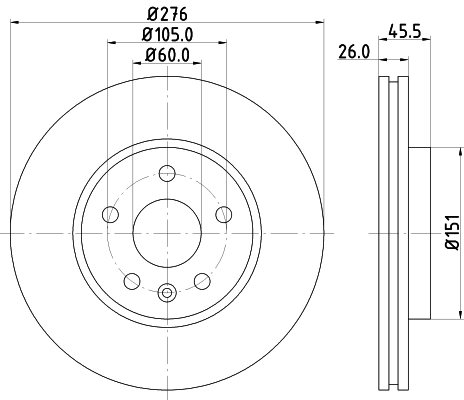 Тормозной диск HELLA/BEHR/PAGID 8DD 355 116-351