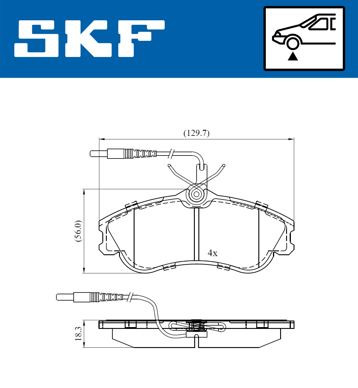 Комплект тормозных колодок дисковый тормоз SKF VKBP 80281 E