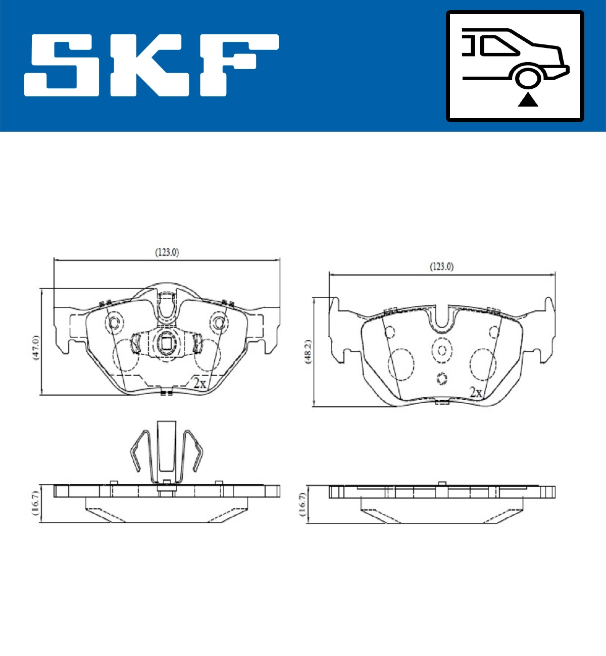 Комплект тормозных колодок дисковый тормоз SKF VKBP 90095