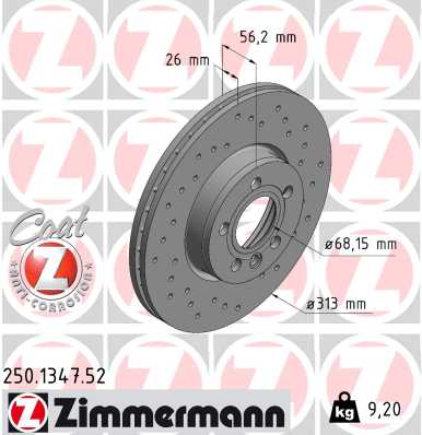 Тормозной диск ZIMMERMANN 250.1347.52