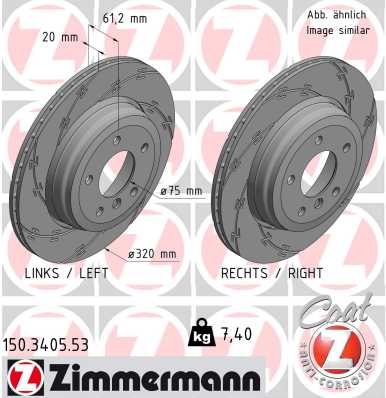 Тормозной диск ZIMMERMANN 150.3405.53