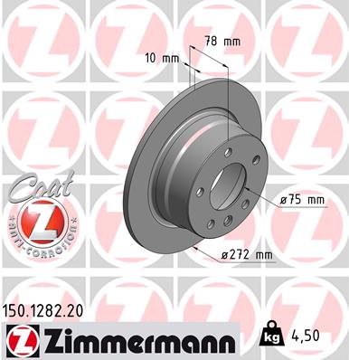 Тормозной диск ZIMMERMANN 150.1282.20