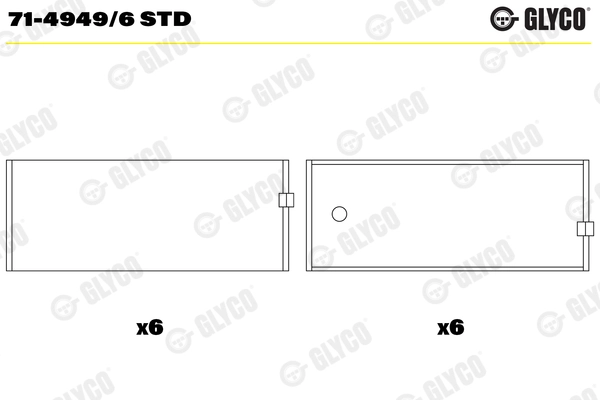 Шатунный подшипник GLYCO 71-4949/6 STD