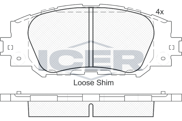 Колодки toyota corolla altis 12- ( 04465-02410 ) правый руль ICER 182172